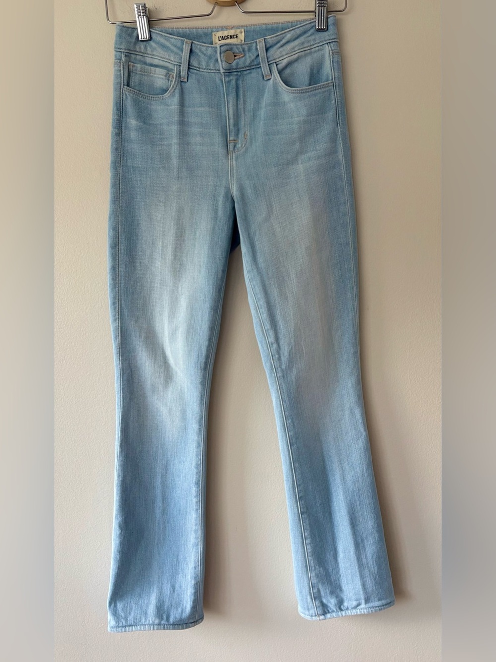 L’AGENCE Oriana High Rise Straight Jeans Light Wash Size 24 - Picture 2 of 5